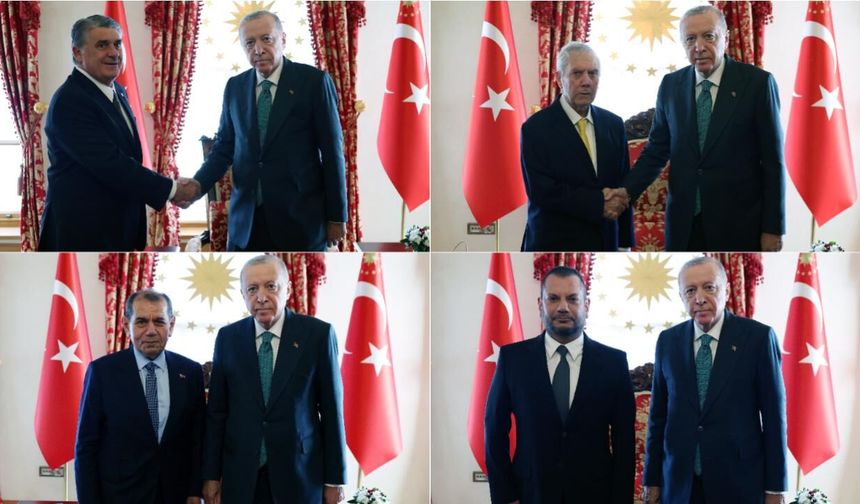 Cumhurbaşkanı Erdoğan, 4 büyük kulübün başkanını kabul etti